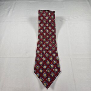 Silk Tie GAP Mens Red Blue Yellow Geometric Diamond Floral Print Made in USA